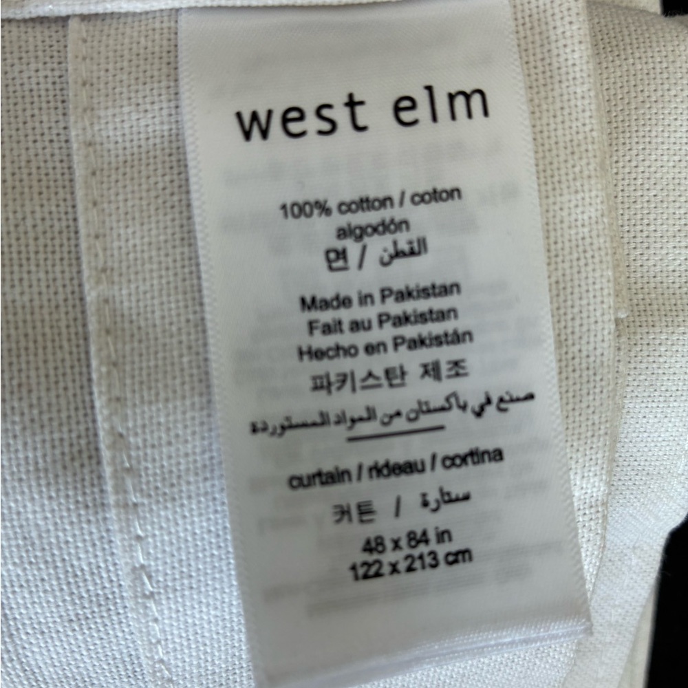 West Elm Cream Cotton Curtain Panels